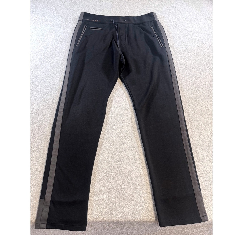 Diesel Alchemy Track Pants Mens 31 Black Gray Side Stripe Joggers RPV